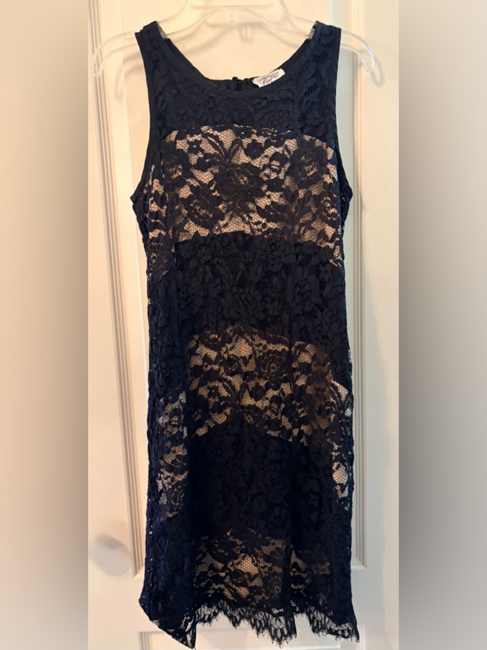 Black Lace Overlay Roxberi Sleeveless Women's Dress
